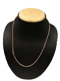 Solid 14k Rose Gold Over 925 Silver Rope Chain 18" Strand Necklace for Unisex - atjewels.in