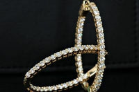 2 CT Round Cut Diamond Engagement Wedding Hoop Earrings 925 Sterling Sliver