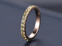 1.2 CT Round Cut Peridot Eternity Wedding Women's Band Ring 14k Rose Gold Over - atjewels.in