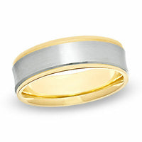 14K Yellow & White Gold Over 925 Sterling Silver Wedding Men's Plain Band Ring - atjewels.in