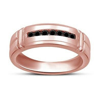 1/2 CT Round Cut Diamond 14k Rose Gold Over Engagement Wedding Men's Band Ring - atjewels.in
