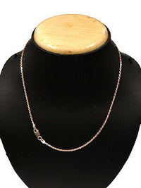Solid 14k Two Tone Gold Over 925 Silver Rope Chain 18" Strand Unisex Necklace - atjewels.in