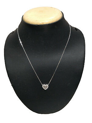 0.20 CT Round Cut Diamond 14k White Gold Over Heart Pendant 16" W/Chain Necklace - atjewels.in