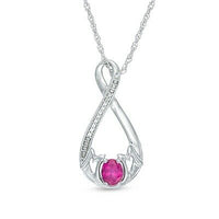 Sterling Silver 925 Oval Cut Pink Sapphire Infinity Mom Pendant Jewelry CZ - atjewels.in