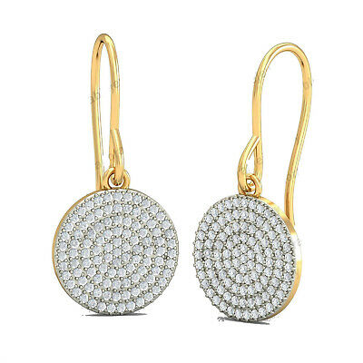 14k Yellow Gold Over Round Cut Diamond Drop Dangle Fashion Leaverback Earrings - atjewels.in