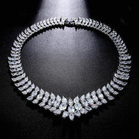 80 CT Oval & Pear Cut D/VVS1 Diamond 14k Solid White Gold Over Choker Necklace - atjewels.in