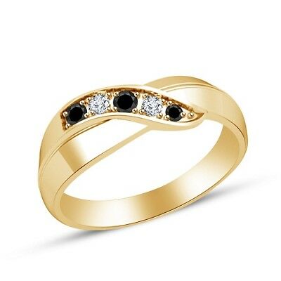 14k Yellow Gold Over 1 CT Round Cut Diamond Infinity Wedding Band Women's Ring - atjewels.in
