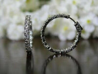 1.2 CT Brilliant Round Cut Moissanite 14k White Gold Over Huggie Hoop Earrings - atjewels.in