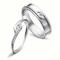 1 Ct Princess & Round Cut Diamond Infinity Engagement Couple Band Wedding Ring - atjewels.in