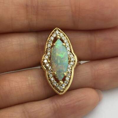 3 CT Marquise Cut Fire Opal 14k Yellow Gold Over Cocktail Statement Women's Ring - atjewels.in