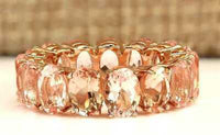 5 CT Oval Cut Morganite 14k Rose Gold Over Eternity Wedding Band Women's Ring - atjewels.in