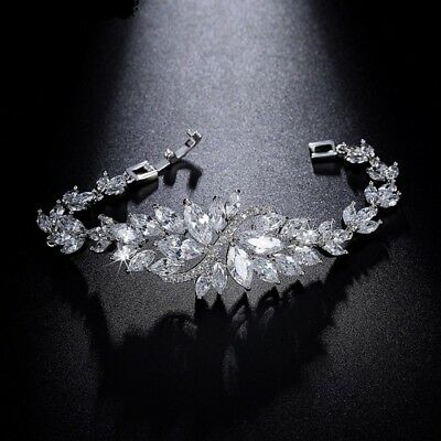 10 CT Marquise & Round Cut Diamond 14k White Gold Over Tennis Women's Bracelet - atjewels.in