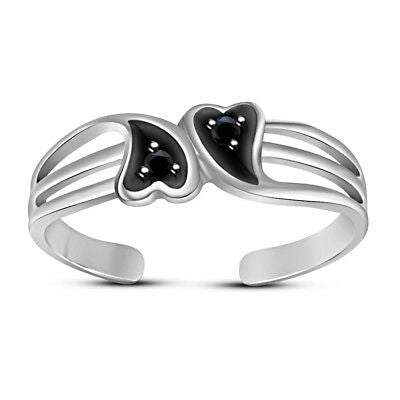 0.14 CT. T.W. Diamond Double Heart Ring in Sterling Silver | Peoples  Jewellers