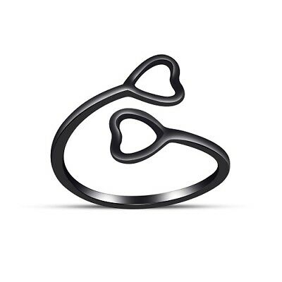 Women's Fashion Jewelry 14k Black Gold over Adjustable Heart Bypass Toe Ring - atjewels.in