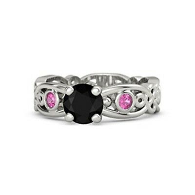 14k White Gold FN Round Cut Diamond Sapphire Disney Princess Merida Wedding Ring - atjewels.in