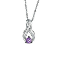 Classic 925 Sterling Silver Round Cut Amethyst White CZ Infinity Pendant Jewelry - atjewels.in