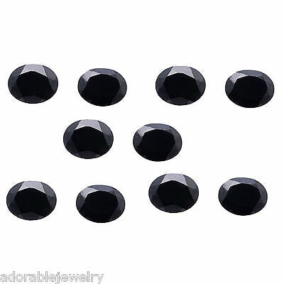 Oval Cut 5X7MM VVS Quality Black Cubic Zirconia Loose Stones 10pcs Wholesale Lot - atjewels.in