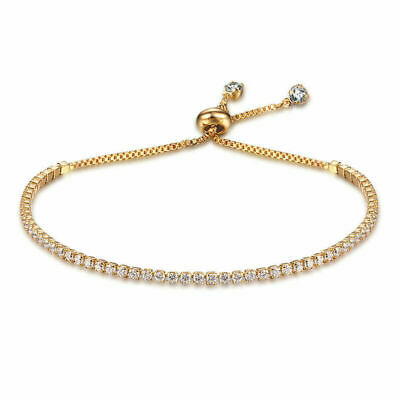 5CT Round Cut Diamond Adjustable Wedding Tennis 7" Bracelet 14k Yellow Gold Over - atjewels.in