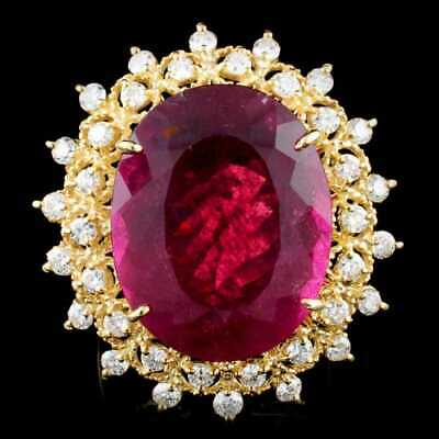 3CT Oval Cut Red Ruby 14k Yellow Gold Over Halo Diamond Cocktail Party Wear Ring - atjewels.in