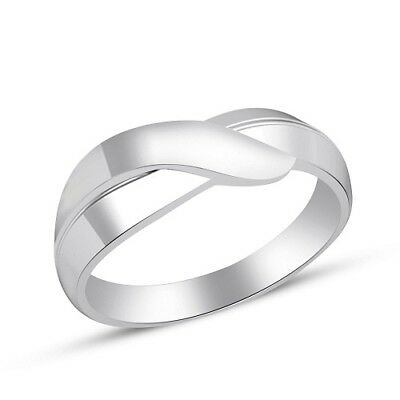 925 Sterling Silver Plain Infinity Engagement Wedding Band Ring