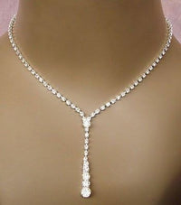 Beautiful Prong Set 55CT Round Cut Diamond 14k White Gold Over On 925 Sterling Sliver Drop 16" Necklace