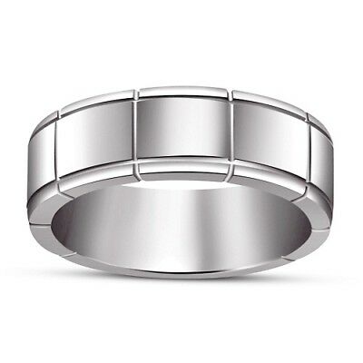 14K White Gold Over 925 Sterling Silver Plain Wedding & Engagement Band Ring - atjewels.in