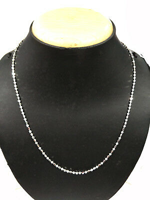 14k White Gold Over 925 Sterling Silver Ball And Bar Chain 18" Unisex Necklace - atjewels.in
