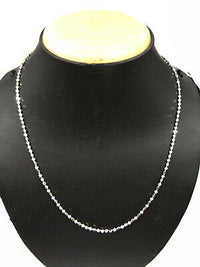 14k White Gold Over 925 Sterling Silver Ball And Bar Chain 18" Unisex Necklace - atjewels.in