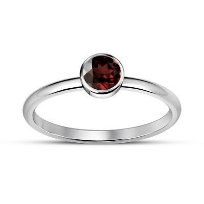 1/2 Ct Round Cut Red Garnet 14k White Gold Over Solitaire Engagement Womens Ring - atjewels.in