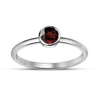 1/2 Ct Round Cut Red Garnet 14k White Gold Over Solitaire Engagement Womens Ring - atjewels.in