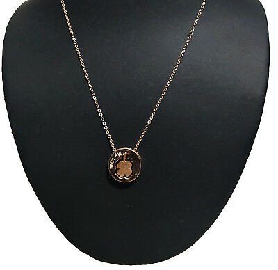 14k Rose Gold Over 925 Sterling Silver MY LOVE Flower Circle Pendant 16" W/Chian - atjewels.in