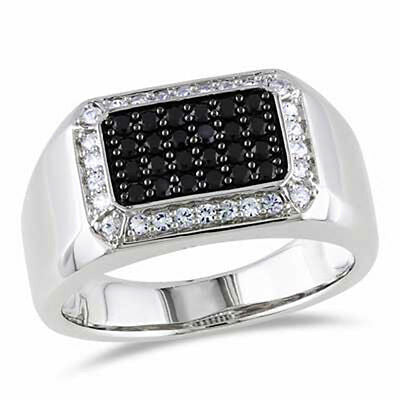 Round Cut Black Diamond 14k Two Tone Gold Over Men's Engagement Wedding Ring - atjewels.in