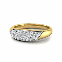 1 CT Round Cut Diamond Solid 14k Two-Tone Gold Over Engagement Band Wedding Ring - atjewels.in