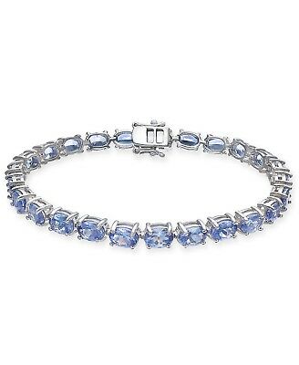 14k White Gold Over 10 CT Oval Cut Tanzanite Tennis Wedding  Women's 7" Bracelet - atjewels.in