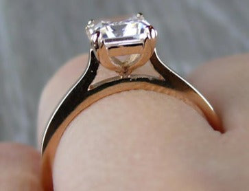1 CT Emerald Cut Diamond 925 Sterling Silver Women Solitaire Anniversary Ring