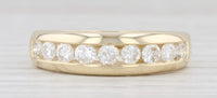 0.90 CT Round Cut Diamond 14K Yellow Gold Over 925 Sterling Silver Wedding Band Ring