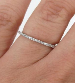 0.20 CT Round Cut Diamond 925 Sterling Silver Wedding Anniversary Band Ring