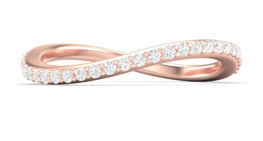 0.50 CT Round Cut Diamond 925 Sterling Silver Women Engagement Band Ring