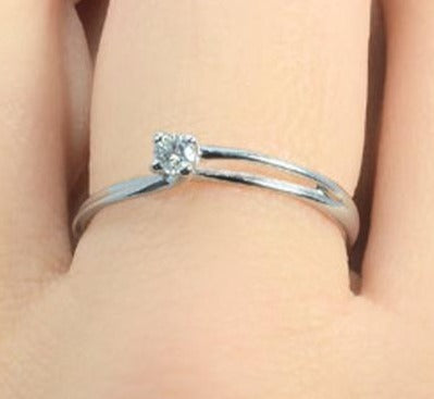 0.25 CT Round Cut Diamond 925 Sterling Silver Women Solitaire Anniversary Ring Birthday Gift For