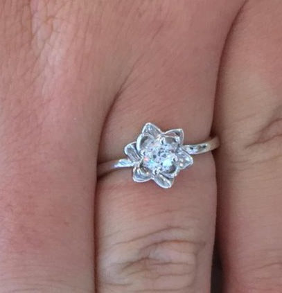 1 CT Round Cut Diamond 925 Sterling Silver Women Flower Engagement Ring