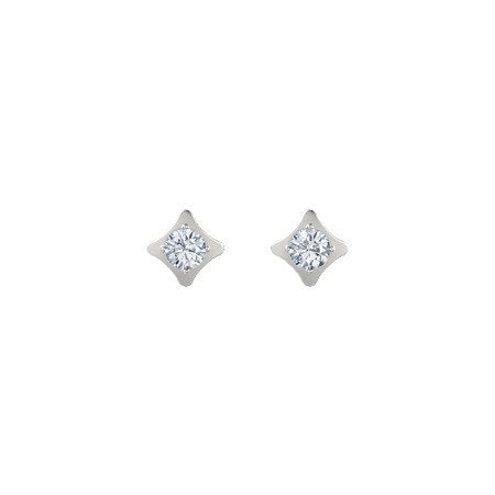 atjewels 14K White Gold Over 925 Sterling Silver Round White CZ Stud Earring For Free Shipping MOTHER'S DAY SPECIAL OFFER - atjewels.in