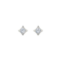 atjewels 14K White Gold Over 925 Sterling Silver Round White CZ Stud Earring For Free Shipping MOTHER'S DAY SPECIAL OFFER - atjewels.in