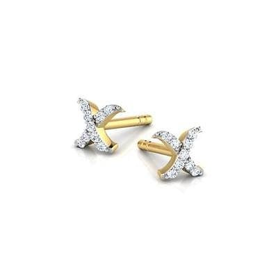 atjewels 14k Yellow Gold Over .925 Sterling Silver w/ Round Cut White CZ Selectable Earrings For Girl's & Women's Earrings - atjewels.in