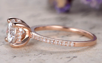 1 CT Round Cut Diamond Rose Gold Over On 925 Sterling Silver Halo Promise Ring