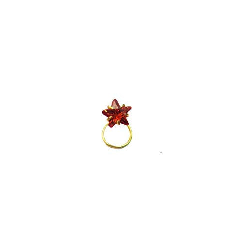 ATJewels 14K Yellow Gold Over 925 Sterling Silver with Star Cut Red Garnet Nose Pin for Women Girls Daily Wear - atjewels.in