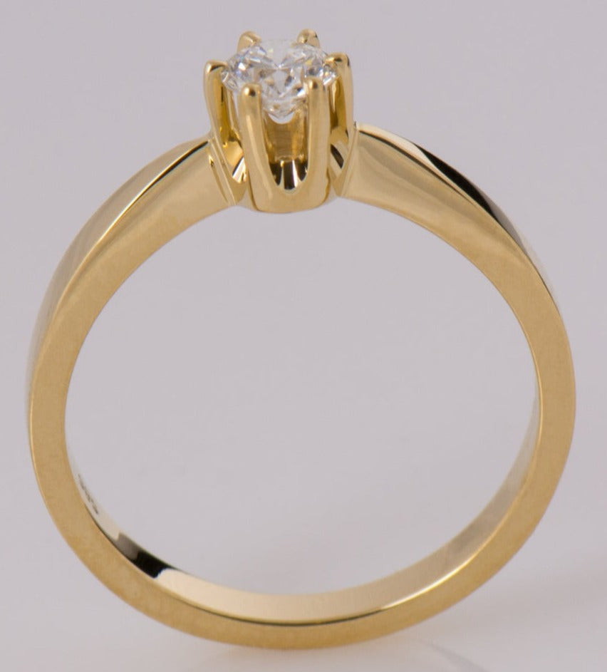 0.10 CT Round Cut Diamond 925 Sterling Silver Solitaire Engagement Women Ring