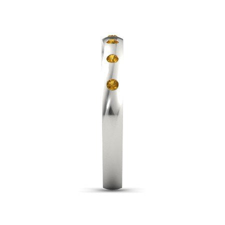 White Gold Plated on 925 Sterling Round Cut Yellow Citrine Band Ring For Women MOTHER'S DAY SPECIAL OFFER - atjewels.in