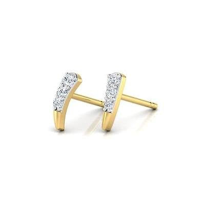 atjewels 14k Yellow Gold Over .925 Sterling Silver w/ Round Cut White CZ Selectable Earrings For Girl's & Women's Earrings - atjewels.in