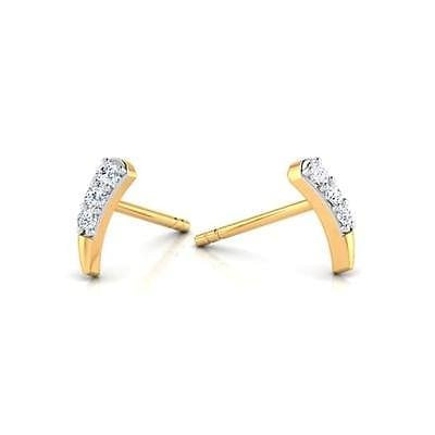 atjewels 14k Yellow Gold Over .925 Sterling Silver w/ Round Cut White CZ Selectable Earrings For Girl's & Women's Earrings - atjewels.in