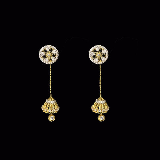 Magnificent Flower Glam Meenakari 22K Gold Jhumkas